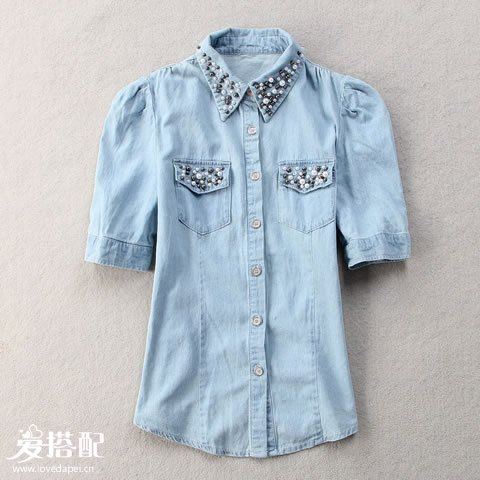 旧衬衫别扔!DIY镶珠衬衫给你别样的时髦